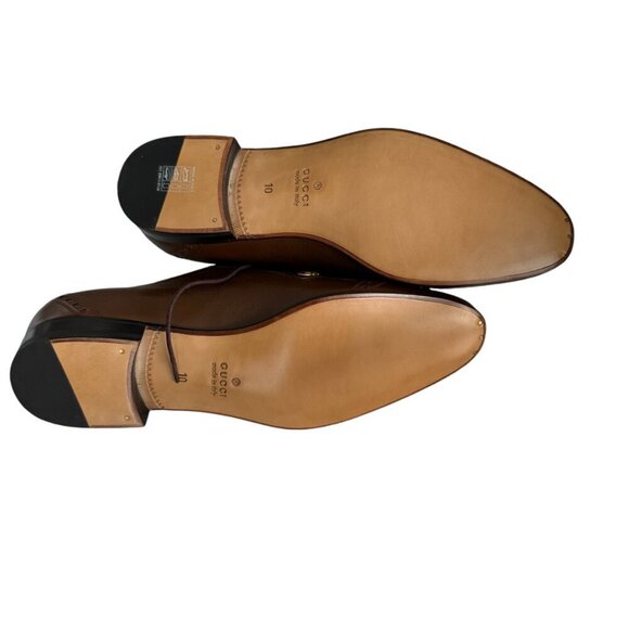 Gucci 745831 Men's Auroville Goat Brown Sugar Lace-up Loafer Shoe multiple sizes - Picture 5 of 13